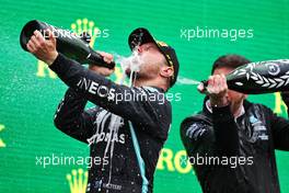 Race winner Valtteri Bottas (FIN) Mercedes AMG F1 celebrates on the podium. 10.10.2021. Formula 1 World Championship, Rd 16, Turkish Grand Prix, Istanbul, Turkey, Race Day.