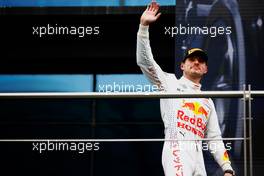 Max Verstappen (NLD) Red Bull Racing celebrates his second position on the podium. 10.10.2021. Formula 1 World Championship, Rd 16, Turkish Grand Prix, Istanbul, Turkey, Race Day.