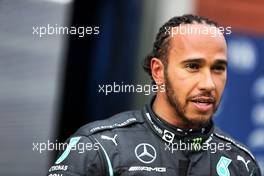 Fastest in qualifying Lewis Hamilton (GBR) Mercedes AMG F1 in qualifying parc ferme. 09.10.2021. Formula 1 World Championship, Rd 16, Turkish Grand Prix, Istanbul, Turkey, Qualifying Day.