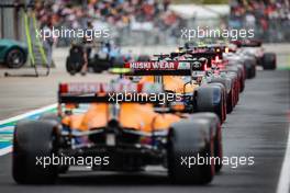 Daniel Ricciardo (AUS) McLaren MCL35M ahead of team mate Lando Norris (GBR) McLaren MCL35M at the end of a queue exiting the pits during qualifying. 09.10.2021. Formula 1 World Championship, Rd 16, Turkish Grand Prix, Istanbul, Turkey, Qualifying Day.