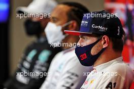 Max Verstappen (NLD) Red Bull Racing in the post qualifying FIA Press Conference. 09.10.2021. Formula 1 World Championship, Rd 16, Turkish Grand Prix, Istanbul, Turkey, Qualifying Day.