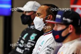 Lewis Hamilton (GBR) Mercedes AMG F1 in the post qualifying FIA Press Conference. 09.10.2021. Formula 1 World Championship, Rd 16, Turkish Grand Prix, Istanbul, Turkey, Qualifying Day.