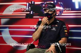 Sergio Perez (MEX) Red Bull Racing in the FIA Press Conference. 07.10.2021. Formula 1 World Championship, Rd 16, Turkish Grand Prix, Istanbul, Turkey, Preparation Day.
