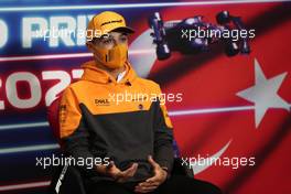 Lando Norris (GBR) McLaren in the FIA Press Conference. 07.10.2021. Formula 1 World Championship, Rd 16, Turkish Grand Prix, Istanbul, Turkey, Preparation Day.