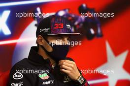 Max Verstappen (NLD) Red Bull Racing in the FIA Press Conference. 07.10.2021. Formula 1 World Championship, Rd 16, Turkish Grand Prix, Istanbul, Turkey, Preparation Day.