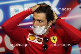 Carlos Sainz Jr (ESP) Ferrari in the FIA Press Conference. 07.10.2021. Formula 1 World Championship, Rd 16, Turkish Grand Prix, Istanbul, Turkey, Preparation Day.