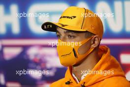 Lando Norris (GBR) McLaren in the FIA Press Conference. 07.10.2021. Formula 1 World Championship, Rd 16, Turkish Grand Prix, Istanbul, Turkey, Preparation Day.