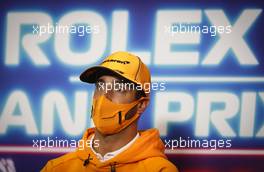 Daniel Ricciardo (AUS) McLaren in the FIA Press Conference. 07.10.2021. Formula 1 World Championship, Rd 16, Turkish Grand Prix, Istanbul, Turkey, Preparation Day.