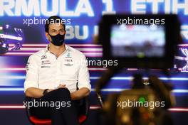 Toto Wolff (GER) Mercedes AMG F1 Shareholder and Executive Director in the FIA Press Conference. 10.12.2021. Formula 1 World Championship, Rd 22, Abu Dhabi Grand Prix, Yas Marina Circuit, Abu Dhabi, Practice Day.