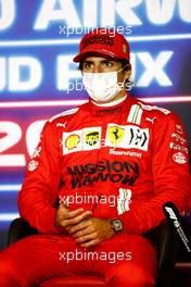 Carlos Sainz Jr (ESP) Ferrari in the post race FIA Press Conference. 12.12.2021. Formula 1 World Championship, Rd 22, Abu Dhabi Grand Prix, Yas Marina Circuit, Abu Dhabi, Race Day.