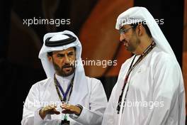 Mohammed Bin Sulayem (UAE) FIA Presidential Candidate (Left) on the podium. 12.12.2021. Formula 1 World Championship, Rd 22, Abu Dhabi Grand Prix, Yas Marina Circuit, Abu Dhabi, Race Day.