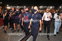(L to R): Christian Horner (GBR) Red Bull Racing Team Principal and Adrian Newey (GBR) Red Bull Racing Chief Technical Officer leave the Stewards' Office. 12.12.2021. Formula 1 World Championship, Rd 22, Abu Dhabi Grand Prix, Yas Marina Circuit, Abu Dhabi, Race Day.