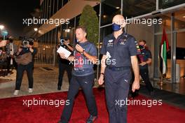 (L to R): Christian Horner (GBR) Red Bull Racing Team Principal and Adrian Newey (GBR) Red Bull Racing Chief Technical Officer leave the Stewards' Office. 12.12.2021. Formula 1 World Championship, Rd 22, Abu Dhabi Grand Prix, Yas Marina Circuit, Abu Dhabi, Race Day.