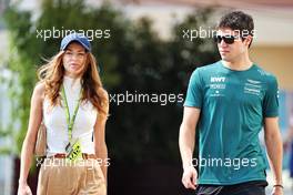 (L to R): Sara Pagliaroli (ITA) with her boyfriend Lance Stroll (CDN) Aston Martin F1 Team. 11.12.2021. Formula 1 World Championship, Rd 22, Abu Dhabi Grand Prix, Yas Marina Circuit, Abu Dhabi, Qualifying Day.