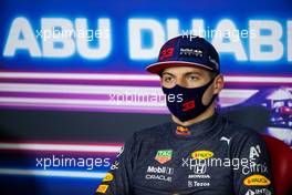 Max Verstappen (NLD) Red Bull Racing in the post qualifying FIA Press Conference. 11.12.2021. Formula 1 World Championship, Rd 22, Abu Dhabi Grand Prix, Yas Marina Circuit, Abu Dhabi, Qualifying Day.