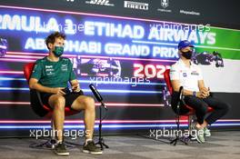 (L to R): Sebastian Vettel (GER) Aston Martin F1 Team and Mick Schumacher (GER) Haas F1 Team in the FIA Press Conference. 09.12.2021. Formula 1 World Championship, Rd 22, Abu Dhabi Grand Prix, Yas Marina Circuit, Abu Dhabi, Preparation Day.