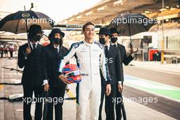 George Russell (GBR) Williams Racing - Activation for The King's Man movie. 09.12.2021. Formula 1 World Championship, Rd 22, Abu Dhabi Grand Prix, Yas Marina Circuit, Abu Dhabi, Preparation Day.
