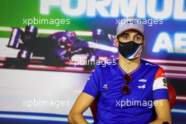 Esteban Ocon (FRA) Alpine F1 Team in the FIA Press Conference. 09.12.2021. Formula 1 World Championship, Rd 22, Abu Dhabi Grand Prix, Yas Marina Circuit, Abu Dhabi, Preparation Day.