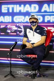 Yuki Tsunoda (JPN) AlphaTauri in the FIA Press Conference. 09.12.2021. Formula 1 World Championship, Rd 22, Abu Dhabi Grand Prix, Yas Marina Circuit, Abu Dhabi, Preparation Day.