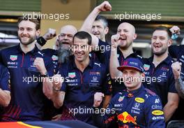 Max Verstappen (NLD) Red Bull Racing RB16B at a team photograph. 09.12.2021. Formula 1 World Championship, Rd 22, Abu Dhabi Grand Prix, Yas Marina Circuit, Abu Dhabi, Preparation Day.