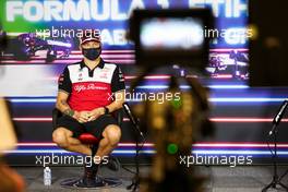 Kimi Raikkonen (FIN) Alfa Romeo Racing in the FIA Press Conference. 09.12.2021. Formula 1 World Championship, Rd 22, Abu Dhabi Grand Prix, Yas Marina Circuit, Abu Dhabi, Preparation Day.