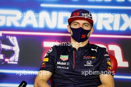 Max Verstappen (NLD) Red Bull Racing in the FIA Press Conference. 09.12.2021. Formula 1 World Championship, Rd 22, Abu Dhabi Grand Prix, Yas Marina Circuit, Abu Dhabi, Preparation Day.