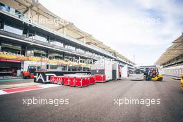 Circuit atmosphere - Haas F1 Team freight ready for unpacking. 08.12.2021. Formula 1 World Championship, Rd 22, Abu Dhabi Grand Prix, Yas Marina Circuit, Abu Dhabi, Preparation Day.