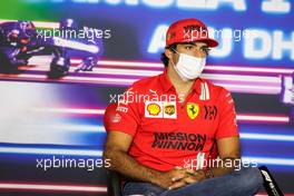 Carlos Sainz Jr (ESP) Ferrari in the FIA Press Conference. 09.12.2021. Formula 1 World Championship, Rd 22, Abu Dhabi Grand Prix, Yas Marina Circuit, Abu Dhabi, Preparation Day.