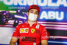 Charles Leclerc (MON) Ferrari in the FIA Press Conference. 09.12.2021. Formula 1 World Championship, Rd 22, Abu Dhabi Grand Prix, Yas Marina Circuit, Abu Dhabi, Preparation Day.