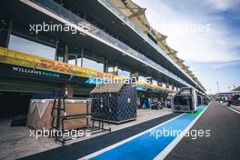 Circuit atmosphere - Williams Racing freight ready for unpacking. 08.12.2021. Formula 1 World Championship, Rd 22, Abu Dhabi Grand Prix, Yas Marina Circuit, Abu Dhabi, Preparation Day.