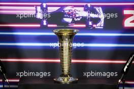 World Championship trophy in the FIA Press Conference. 09.12.2021. Formula 1 World Championship, Rd 22, Abu Dhabi Grand Prix, Yas Marina Circuit, Abu Dhabi, Preparation Day.