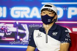Yuki Tsunoda (JPN) AlphaTauri in the FIA Press Conference. 09.12.2021. Formula 1 World Championship, Rd 22, Abu Dhabi Grand Prix, Yas Marina Circuit, Abu Dhabi, Preparation Day.