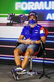Fernando Alonso (ESP) Alpine F1 Team in the FIA Press Conference. 09.12.2021. Formula 1 World Championship, Rd 22, Abu Dhabi Grand Prix, Yas Marina Circuit, Abu Dhabi, Preparation Day.