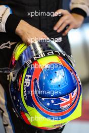 The helmet of Oscar Piastri (AUS) Alpine F1 Team Academy Driver. 13.12.2021. Formula 1 Testing, Yas Marina Circuit, Abu Dhabi, Monday.