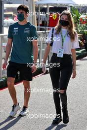 Lance Stroll (CDN) Aston Martin F1 Team with his girlfriend Sara Pagliaroli (ITA). 22.10.2021. Formula 1 World Championship, Rd 17, United States Grand Prix, Austin, Texas, USA, Practice Day.