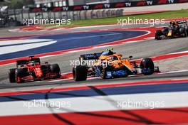 Charles Leclerc (MON) Ferrari SF-21 follows Lando Norris (GBR) McLaren MCL35M. 22.10.2021. Formula 1 World Championship, Rd 17, United States Grand Prix, Austin, Texas, USA, Practice Day.