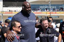 Shaquille O'Neal (USA) Former Basketball Player with Christian Horner (GBR) Red Bull Racing Team Principal 24.10.2021. Formula 1 World Championship, Rd 17, United States Grand Prix, Austin, Texas, USA, Race Day.