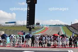The drivers line up on the grid. 24.10.2021. Formula 1 World Championship, Rd 17, United States Grand Prix, Austin, Texas, USA, Race Day.