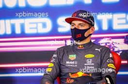 Max Verstappen (NLD) Red Bull Racing in the post qualifying FIA Press Conference. 23.10.2021. Formula 1 World Championship, Rd 17, United States Grand Prix, Austin, Texas, USA, Qualifying Day.