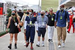 George Lucas (USA) Star Wars Creator with other guests. 24.10.2021. Formula 1 World Championship, Rd 17, United States Grand Prix, Austin, Texas, USA, Race Day.