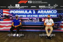 (L to R): Esteban Ocon (FRA) Alpine F1 Team and Nikita Mazepin (RUS) Haas F1 Team in the FIA Press Conference. 21.10.2021. Formula 1 World Championship, Rd 17, United States Grand Prix, Austin, Texas, USA, Preparation Day.