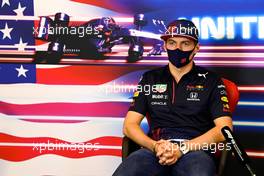 Max Verstappen (NLD) Red Bull Racing in the FIA Press Conference. 21.10.2021. Formula 1 World Championship, Rd 17, United States Grand Prix, Austin, Texas, USA, Preparation Day.