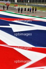 Esteban Ocon (FRA) Alpine F1 Team walks the circuit with the team. 21.10.2021. Formula 1 World Championship, Rd 17, United States Grand Prix, Austin, Texas, USA, Preparation Day.