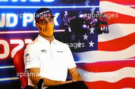 Daniel Ricciardo (AUS) McLaren in the FIA Press Conference. 21.10.2021. Formula 1 World Championship, Rd 17, United States Grand Prix, Austin, Texas, USA, Preparation Day.