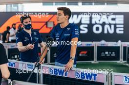 George Russell (GBR) Williams Racing with the media. 21.10.2021. Formula 1 World Championship, Rd 17, United States Grand Prix, Austin, Texas, USA, Preparation Day.