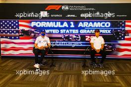 (L to R): Mick Schumacher (GER) Haas F1 Team and Lando Norris (GBR) McLaren in the FIA Press Conference. 21.10.2021. Formula 1 World Championship, Rd 17, United States Grand Prix, Austin, Texas, USA, Preparation Day.