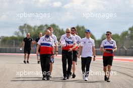 Mick Schumacher (GER) Haas F1 Team walks the circuit with the team. 21.10.2021. Formula 1 World Championship, Rd 17, United States Grand Prix, Austin, Texas, USA, Preparation Day.