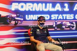 Sergio Perez (MEX) Red Bull Racing in the FIA Press Conference. 21.10.2021. Formula 1 World Championship, Rd 17, United States Grand Prix, Austin, Texas, USA, Preparation Day.