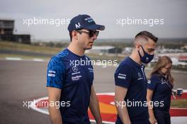 Nicholas Latifi (CDN) Williams Racing walks the circuit with the team. 21.10.2021. Formula 1 World Championship, Rd 17, United States Grand Prix, Austin, Texas, USA, Preparation Day.