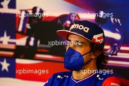 Fernando Alonso (ESP) Alpine F1 Team in the FIA Press Conference, 21.10.2021. Formula 1 World Championship, Rd 17, United States Grand Prix, Austin, Texas, USA, Preparation Day.